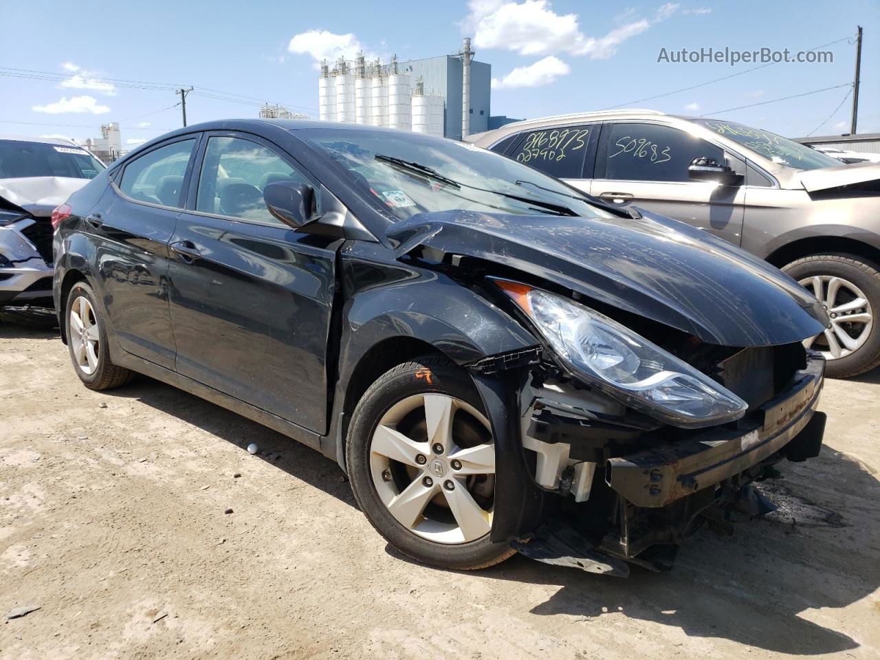 2013 Hyundai Elantra Gls Black vin: 5NPDH4AE4DH383798