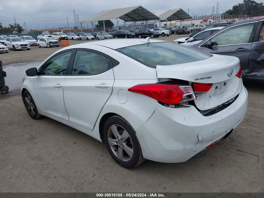 2013 Hyundai Elantra Gls White vin: 5NPDH4AE4DH385874