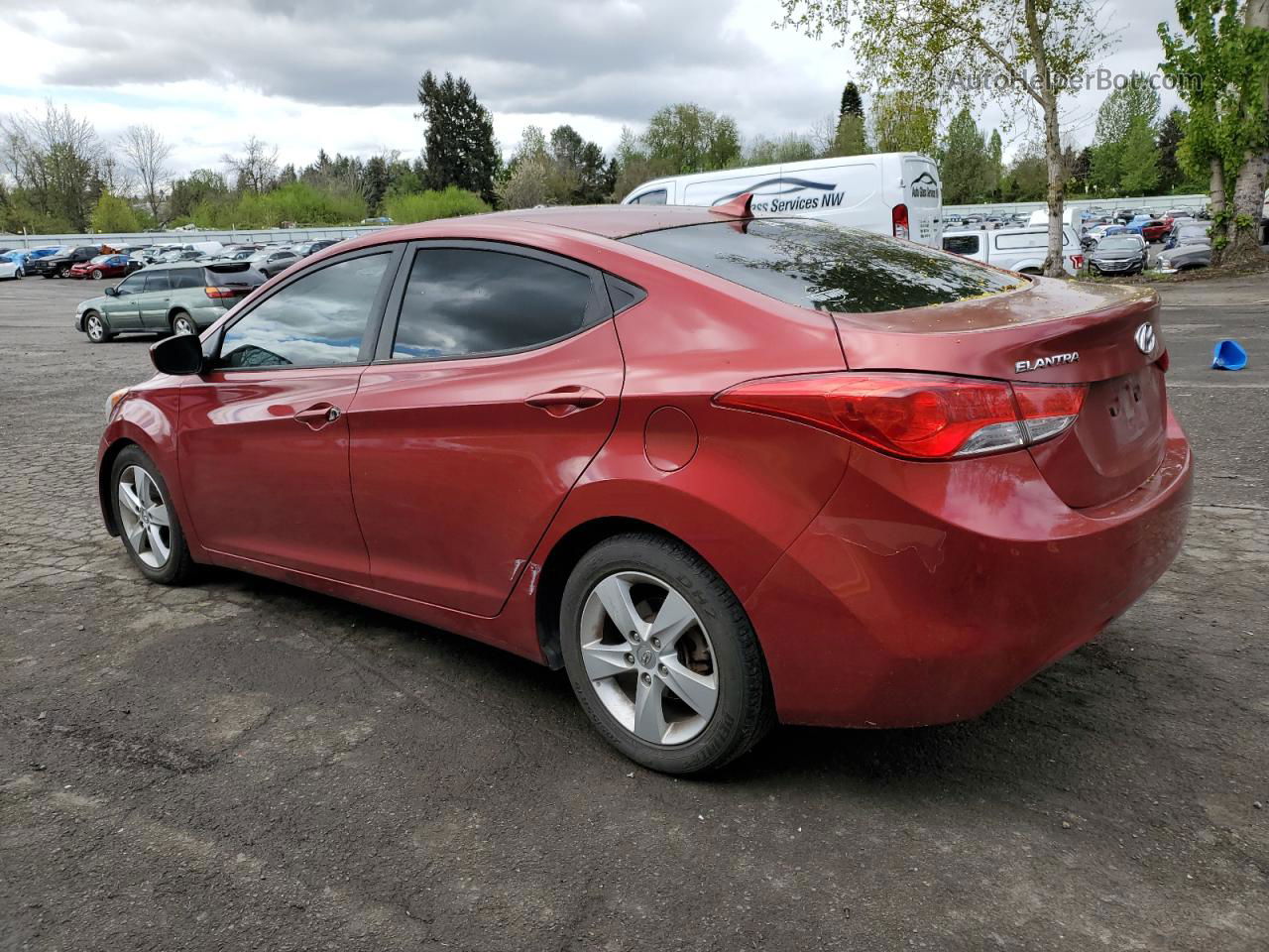 2013 Hyundai Elantra Gls Red vin: 5NPDH4AE4DH387303