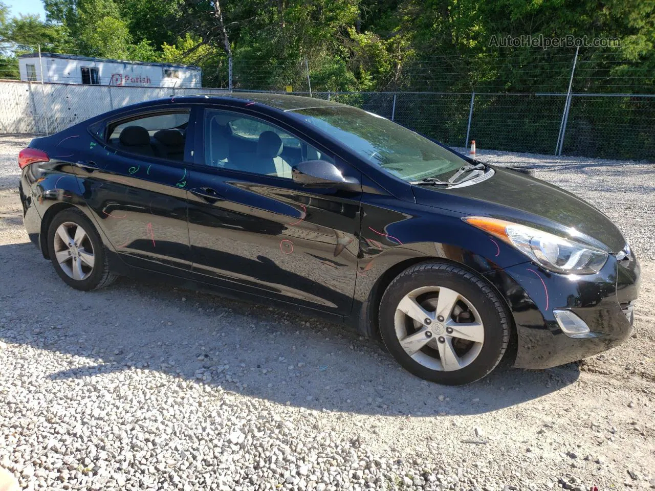 2013 Hyundai Elantra Gls Black vin: 5NPDH4AE4DH394526