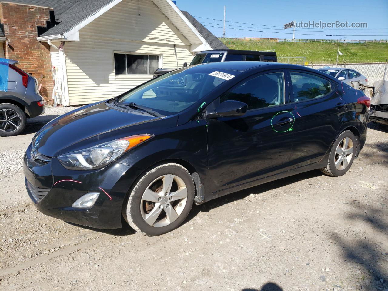 2013 Hyundai Elantra Gls Black vin: 5NPDH4AE4DH394526