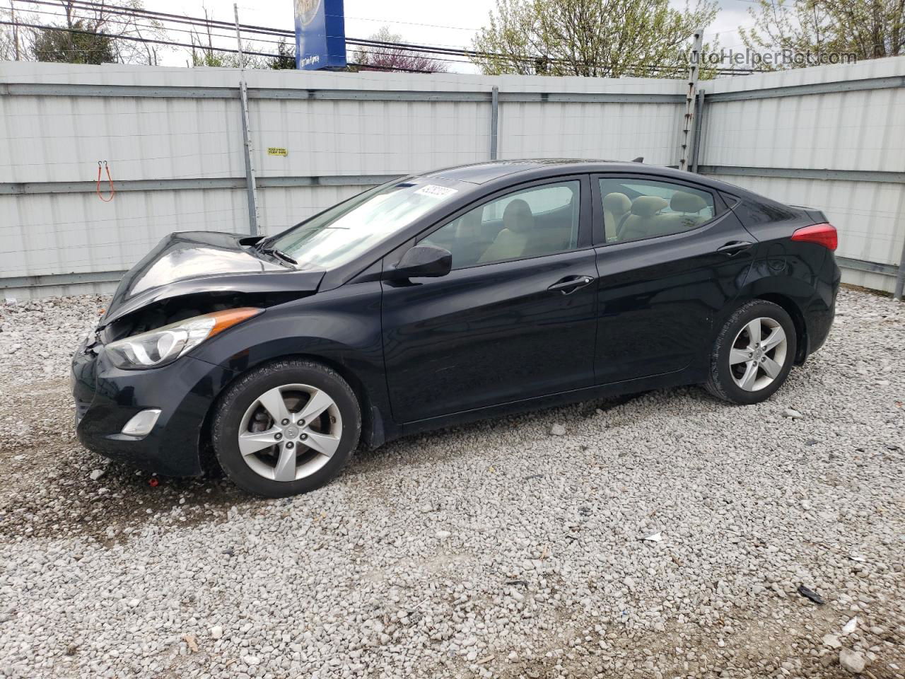 2013 Hyundai Elantra Gls Black vin: 5NPDH4AE4DH401846