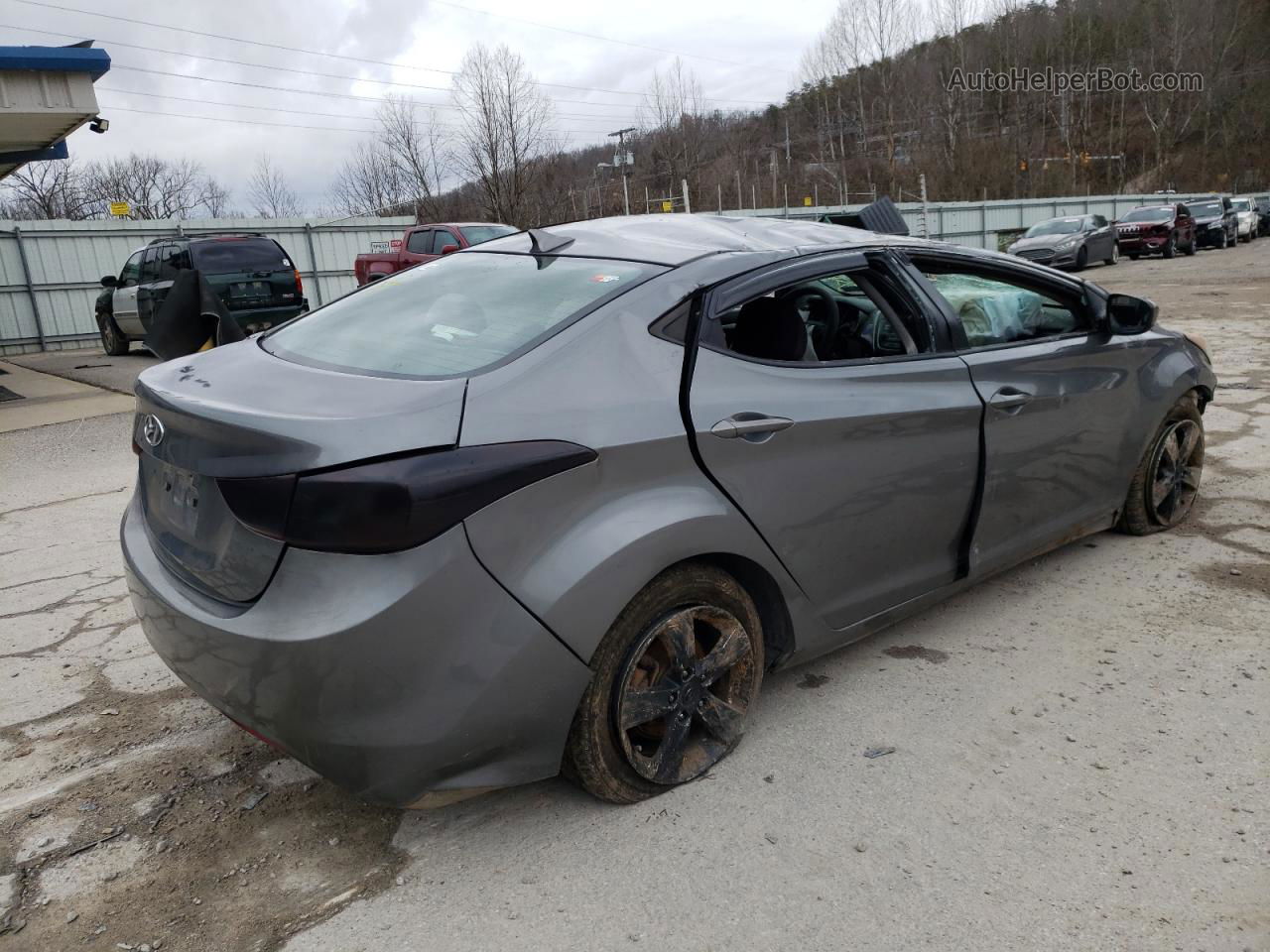 2013 Hyundai Elantra Gls Gray vin: 5NPDH4AE4DH411146