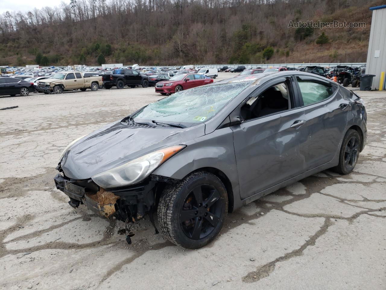 2013 Hyundai Elantra Gls Gray vin: 5NPDH4AE4DH411146