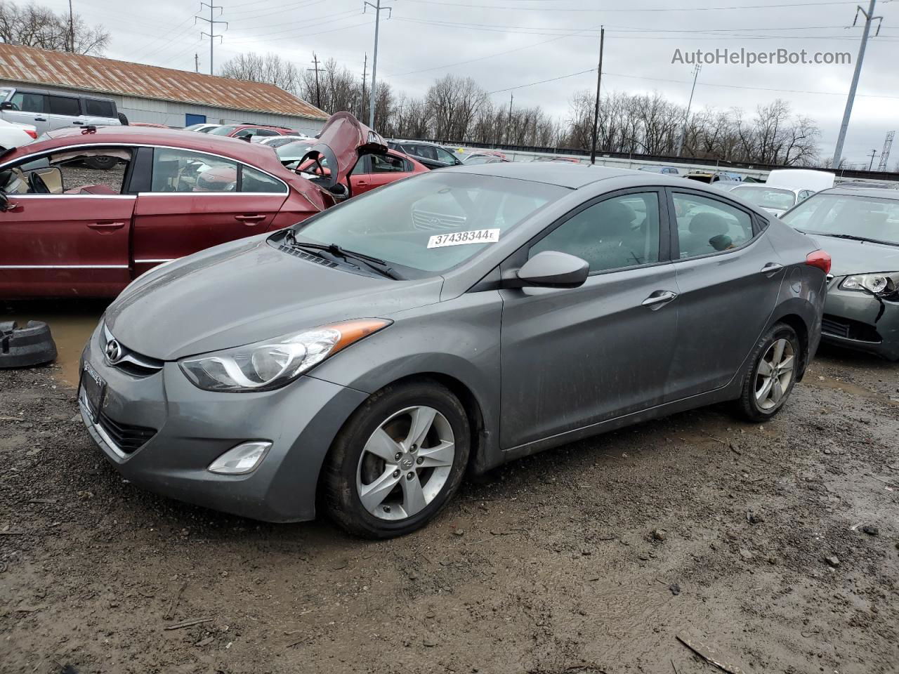 2013 Hyundai Elantra Gls Gray vin: 5NPDH4AE4DH422423