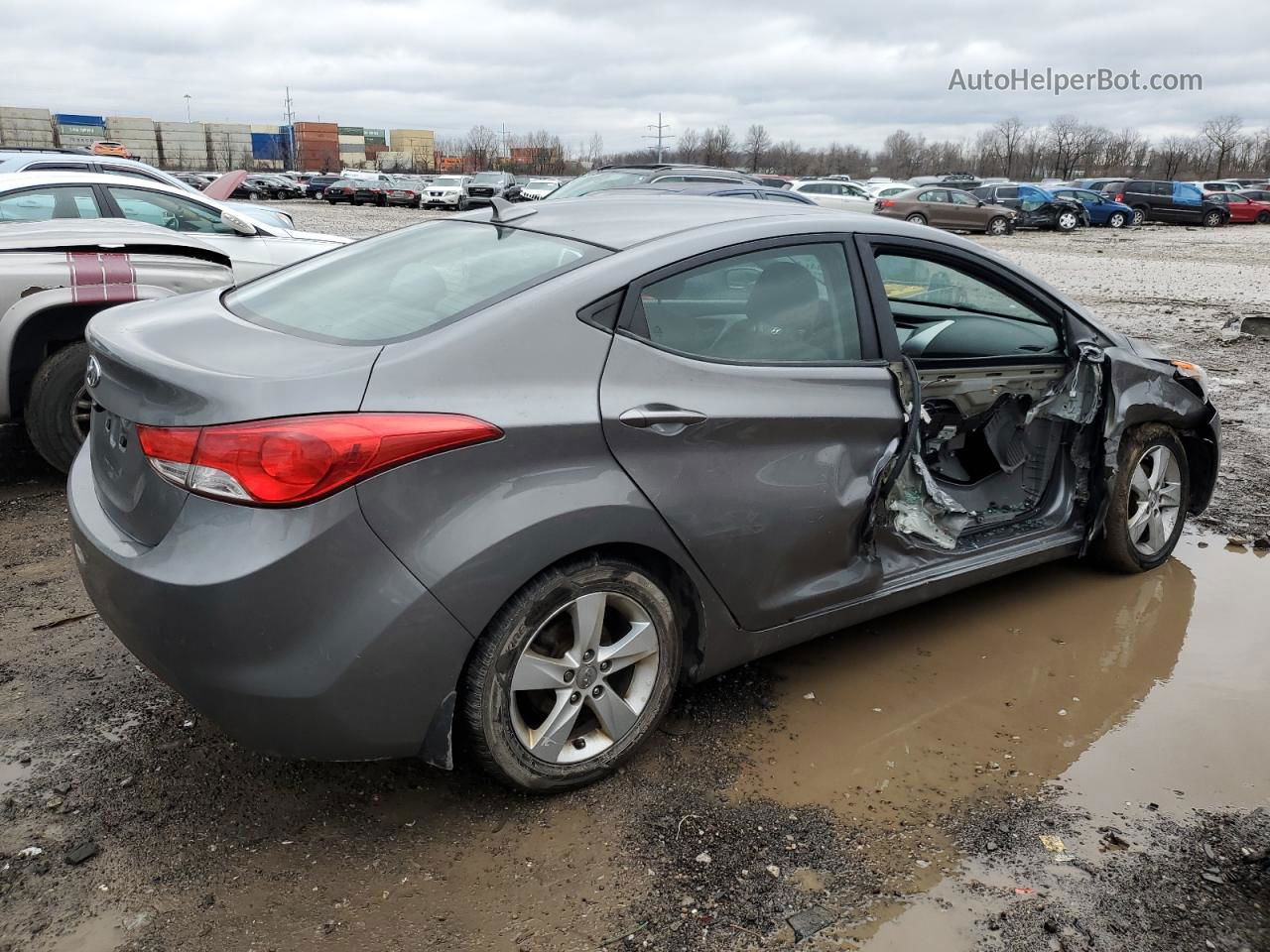 2013 Hyundai Elantra Gls Gray vin: 5NPDH4AE4DH422423