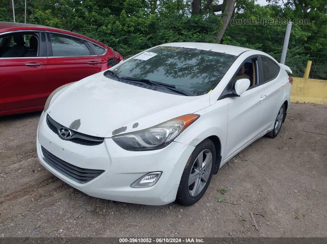 2013 Hyundai Elantra Gls White vin: 5NPDH4AE4DH429016