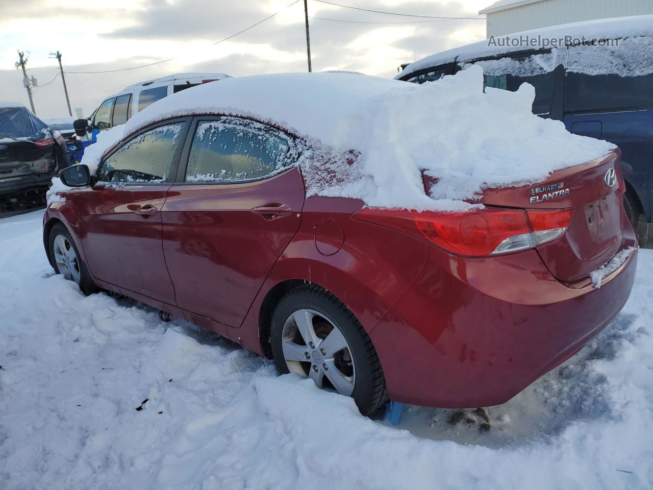 2013 Hyundai Elantra Gls Maroon vin: 5NPDH4AE4DH434734