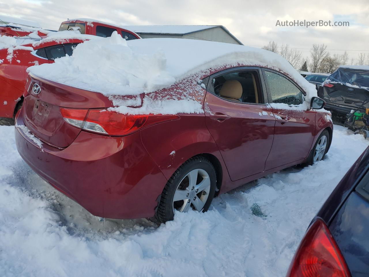 2013 Hyundai Elantra Gls Maroon vin: 5NPDH4AE4DH434734