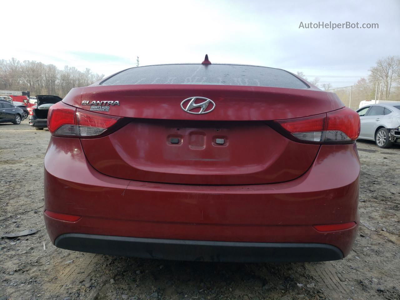 2014 Hyundai Elantra Se Burgundy vin: 5NPDH4AE4EH477259