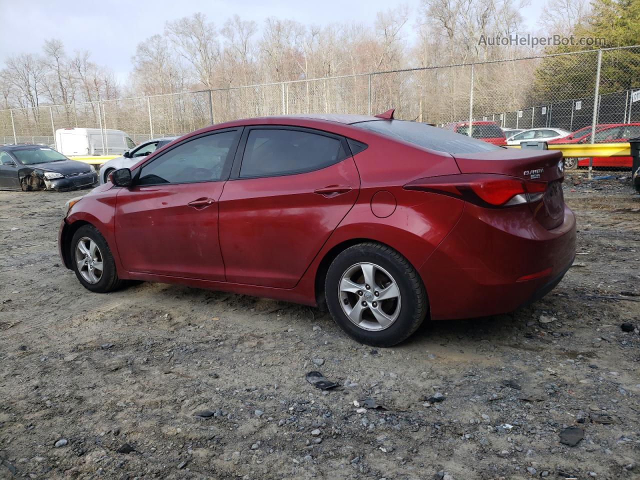 2014 Hyundai Elantra Se Burgundy vin: 5NPDH4AE4EH477259