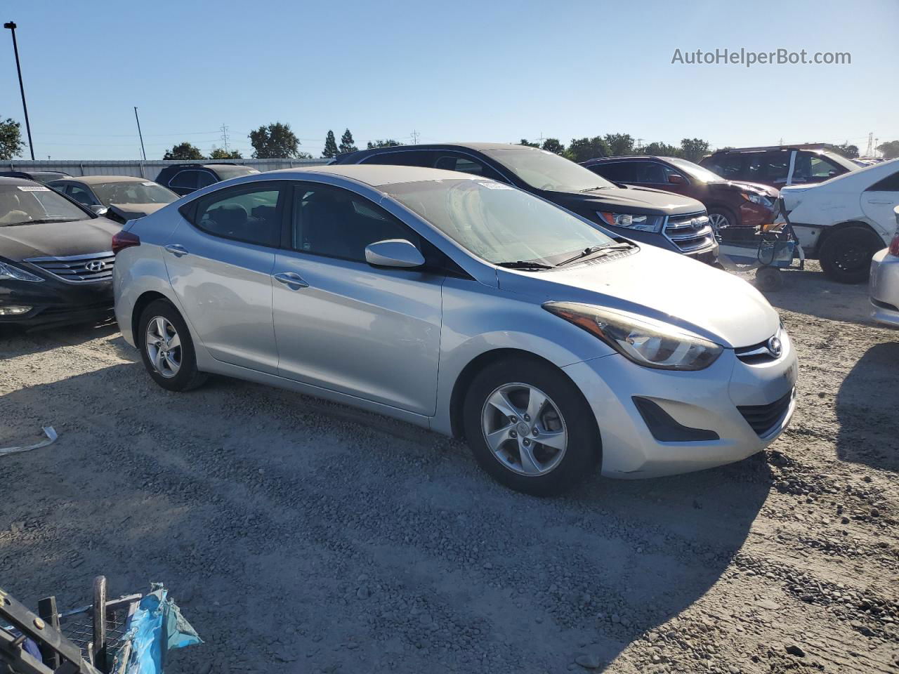 2014 Hyundai Elantra Se Серебряный vin: 5NPDH4AE4EH486186