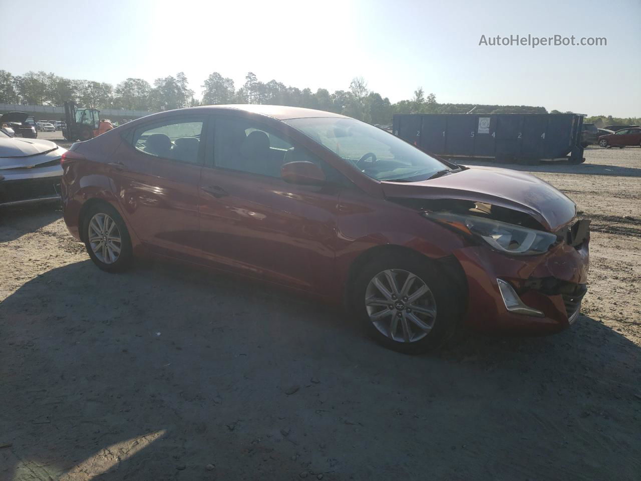 2014 Hyundai Elantra Se Maroon vin: 5NPDH4AE4EH487077