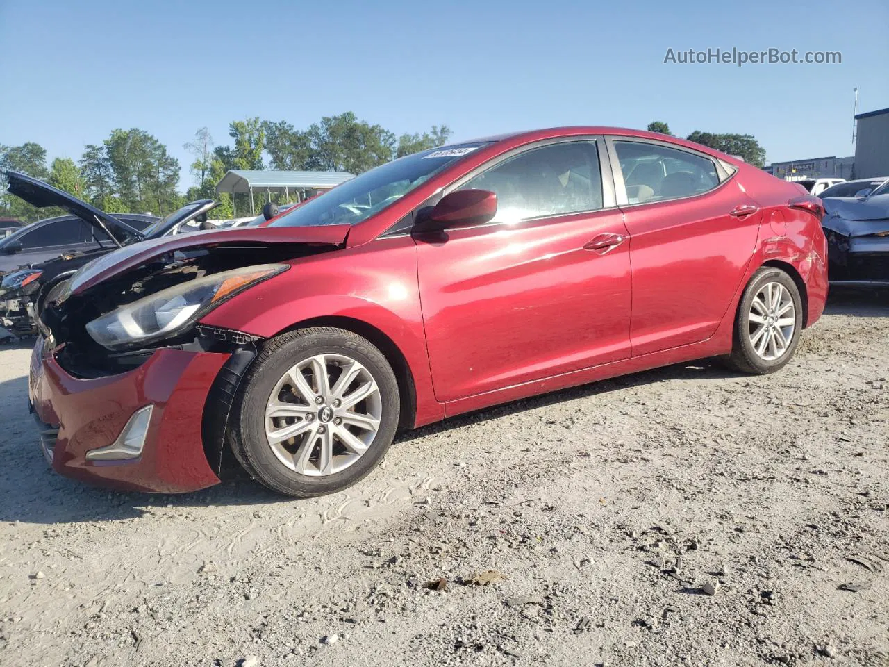 2014 Hyundai Elantra Se Maroon vin: 5NPDH4AE4EH487077