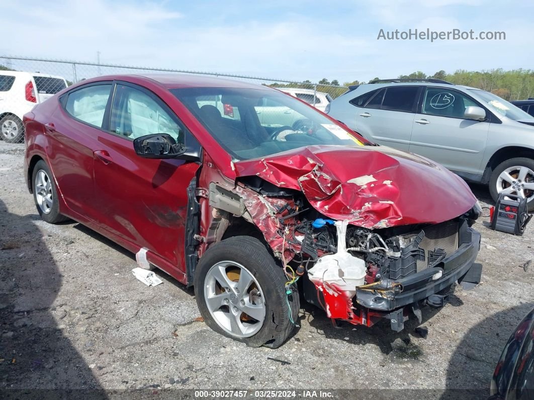 2014 Hyundai Elantra Se Burgundy vin: 5NPDH4AE4EH487497