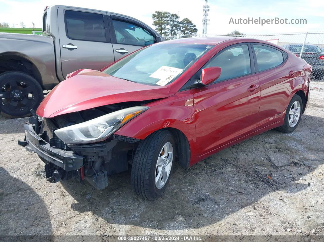 2014 Hyundai Elantra Se Бордовый vin: 5NPDH4AE4EH487497