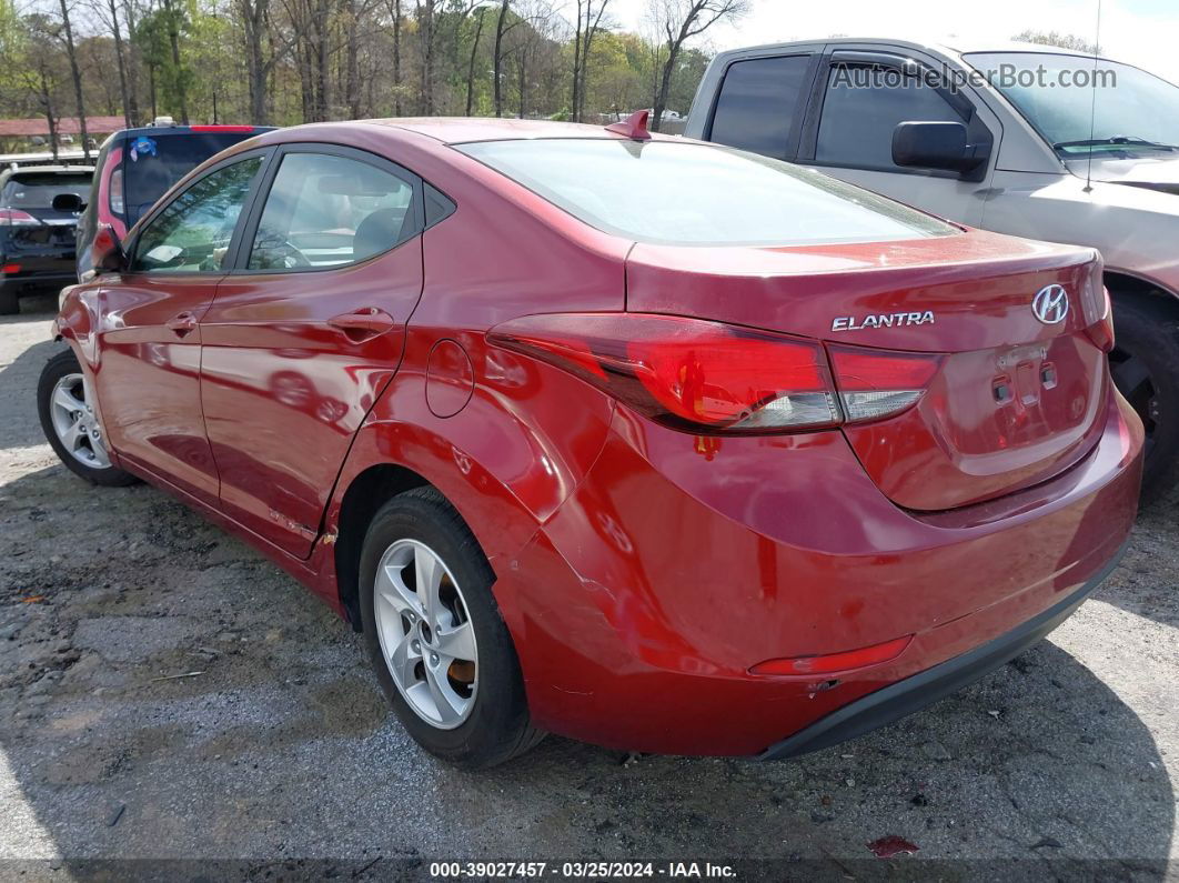 2014 Hyundai Elantra Se Burgundy vin: 5NPDH4AE4EH487497