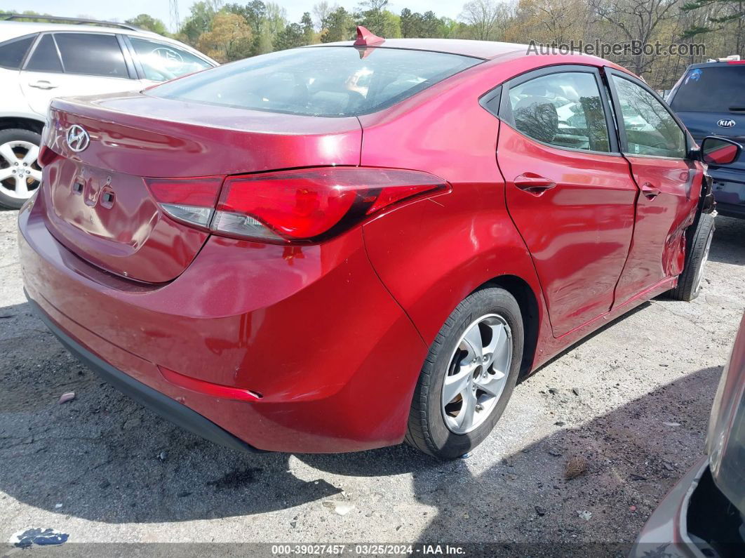 2014 Hyundai Elantra Se Burgundy vin: 5NPDH4AE4EH487497