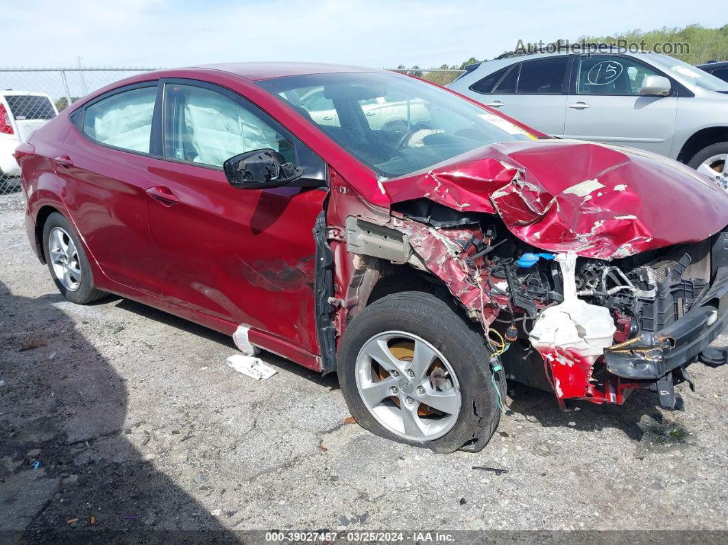 2014 Hyundai Elantra Se Burgundy vin: 5NPDH4AE4EH487497