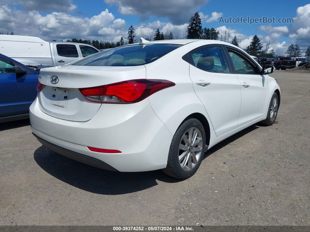 2014 Hyundai Elantra Se White vin: 5NPDH4AE4EH488729