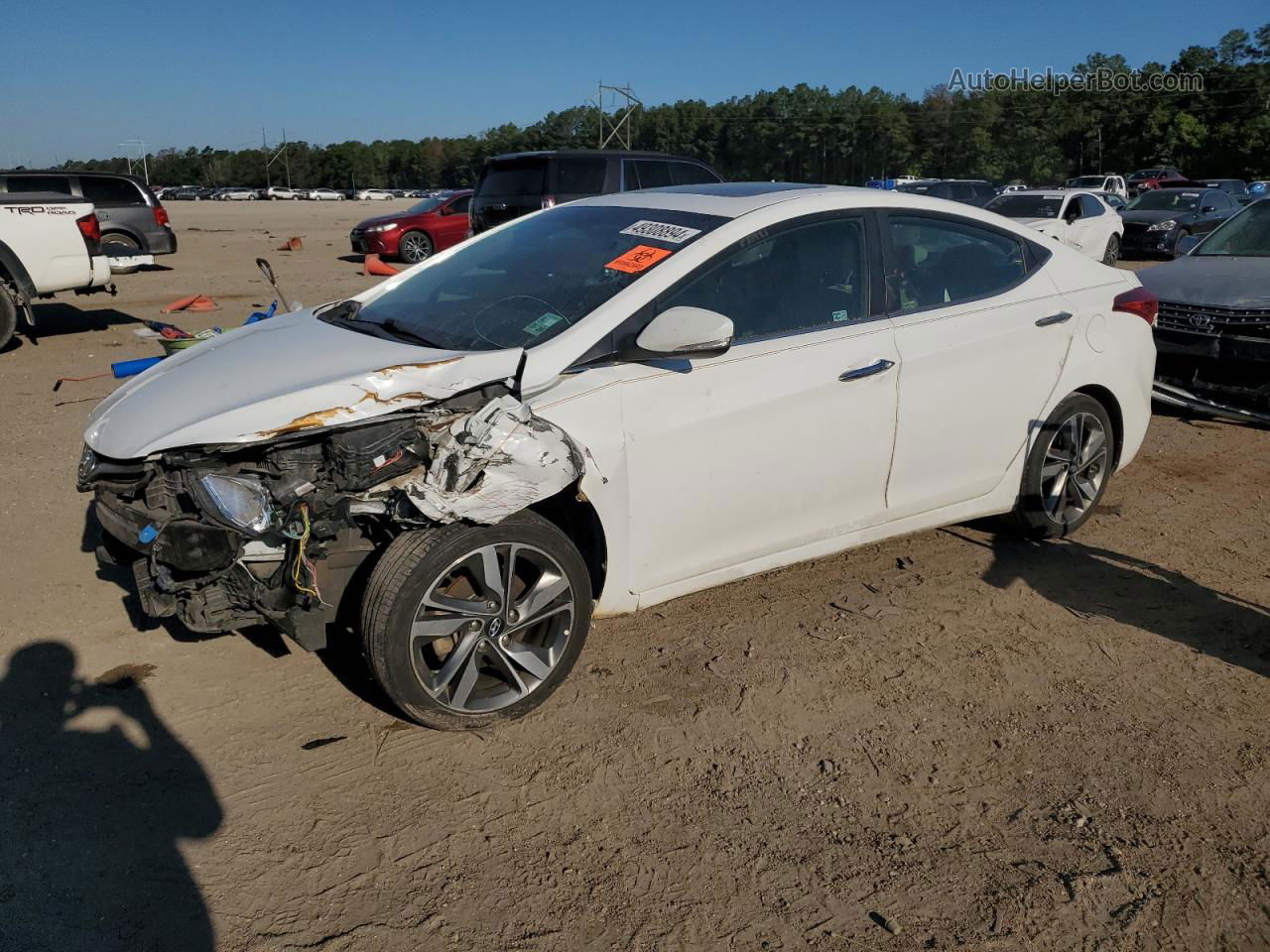 2014 Hyundai Elantra Se White vin: 5NPDH4AE4EH505318