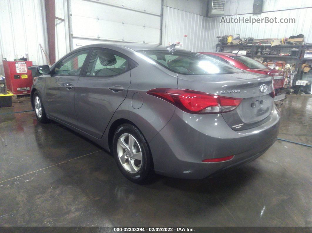 2014 Hyundai Elantra Se Gray vin: 5NPDH4AE4EH505562