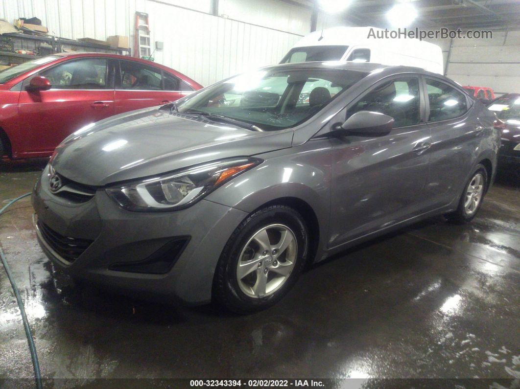 2014 Hyundai Elantra Se Gray vin: 5NPDH4AE4EH505562