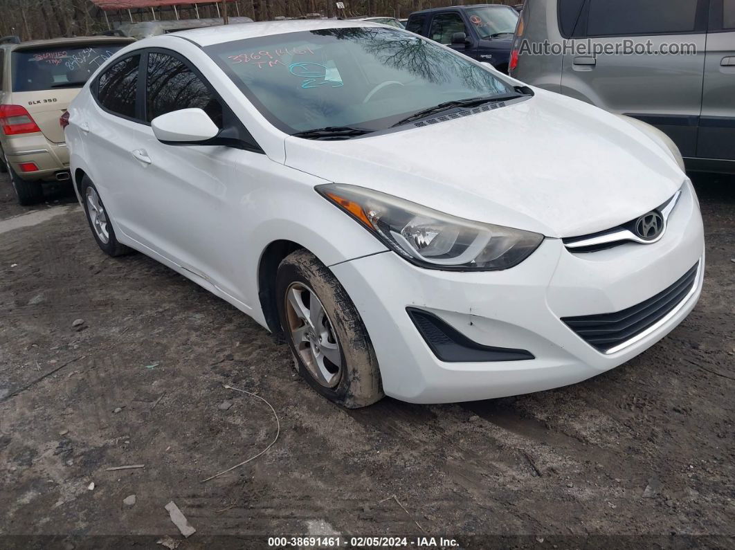 2014 Hyundai Elantra Se White vin: 5NPDH4AE4EH507568