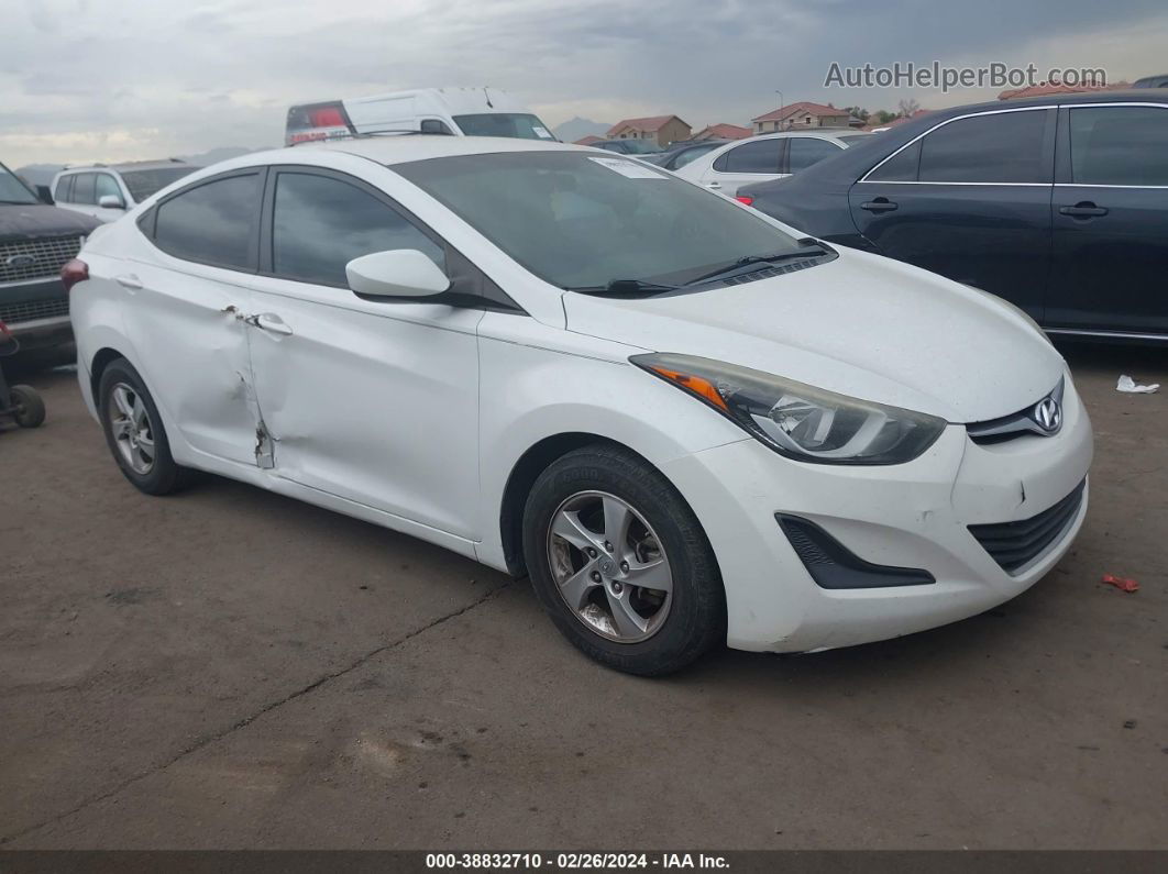 2014 Hyundai Elantra Se White vin: 5NPDH4AE4EH508364