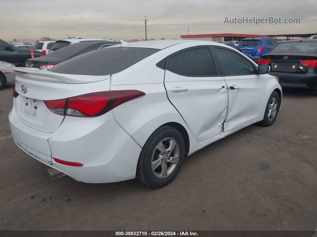 2014 Hyundai Elantra Se White vin: 5NPDH4AE4EH508364