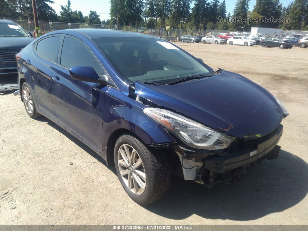 2014 Hyundai Elantra Se Blue vin: 5NPDH4AE4EH537010