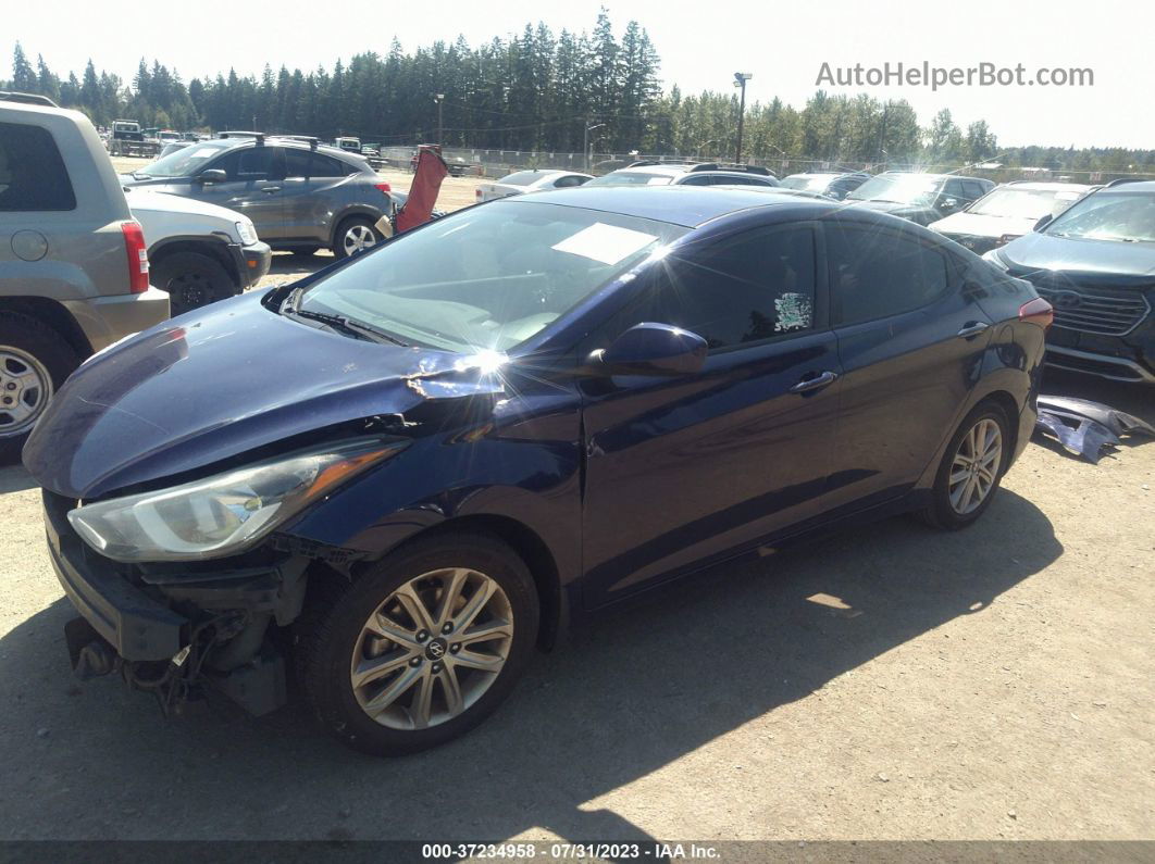 2014 Hyundai Elantra Se Blue vin: 5NPDH4AE4EH537010