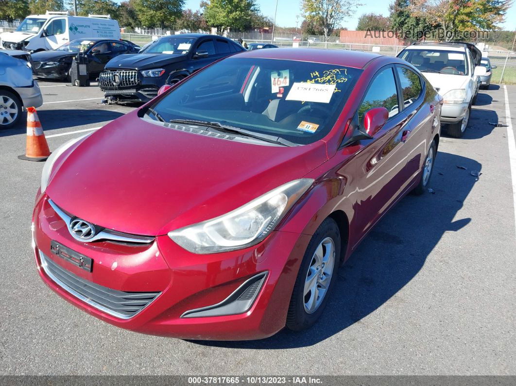 2014 Hyundai Elantra Se Red vin: 5NPDH4AE4EH541610