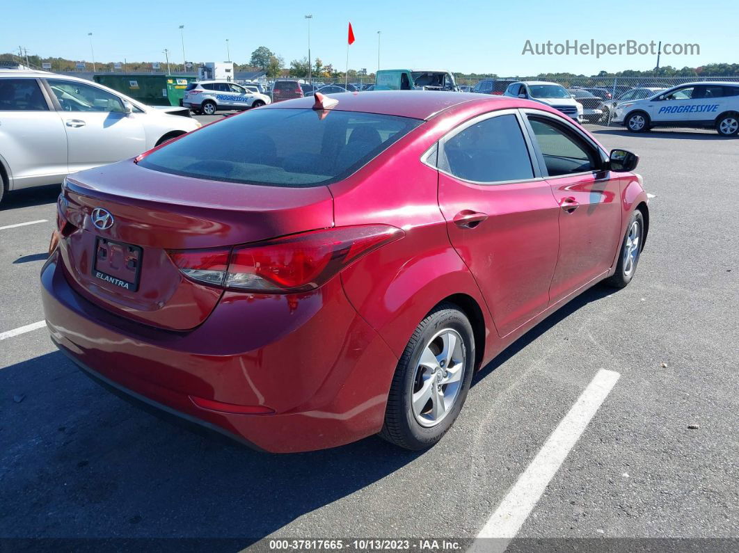 2014 Hyundai Elantra Se Red vin: 5NPDH4AE4EH541610