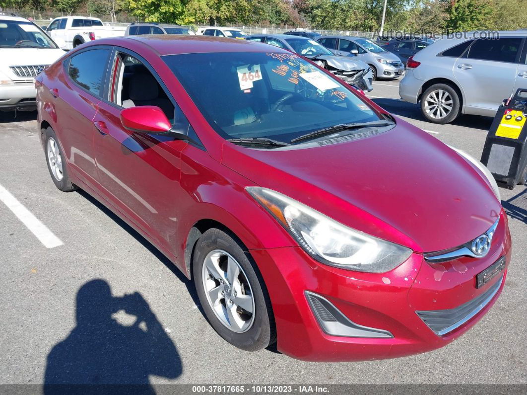 2014 Hyundai Elantra Se Red vin: 5NPDH4AE4EH541610