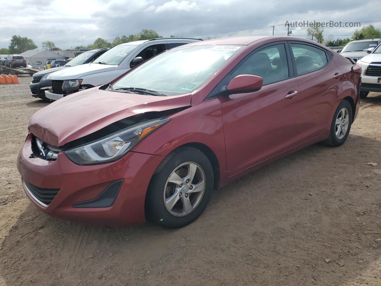 2014 Hyundai Elantra Se Burgundy vin: 5NPDH4AE4EH544104