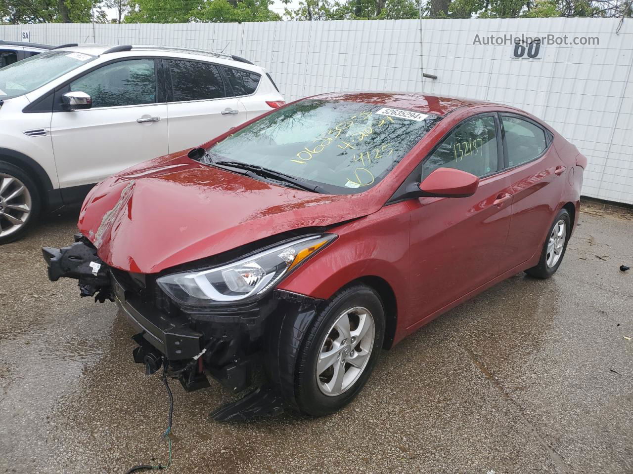 2015 Hyundai Elantra Se Red vin: 5NPDH4AE4FH650733