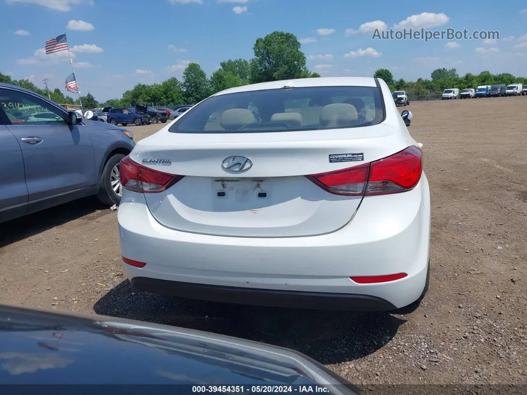 2016 Hyundai Elantra Se White vin: 5NPDH4AE4GH663810