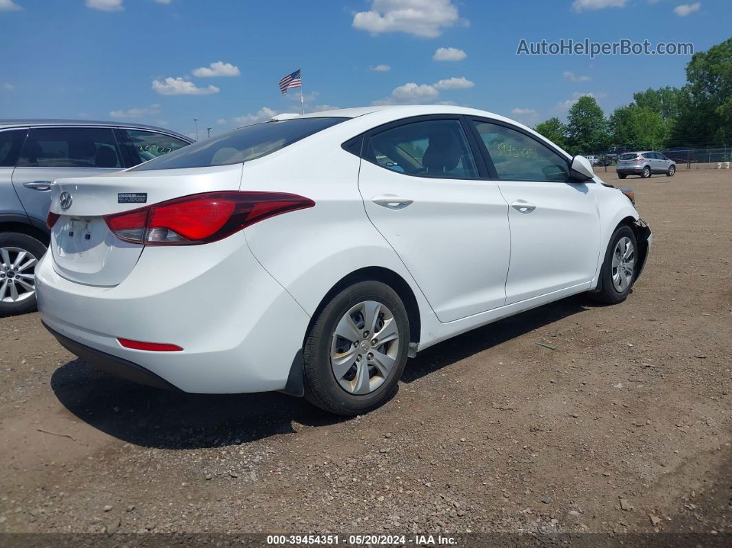 2016 Hyundai Elantra Se White vin: 5NPDH4AE4GH663810