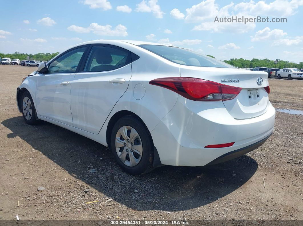 2016 Hyundai Elantra Se White vin: 5NPDH4AE4GH663810