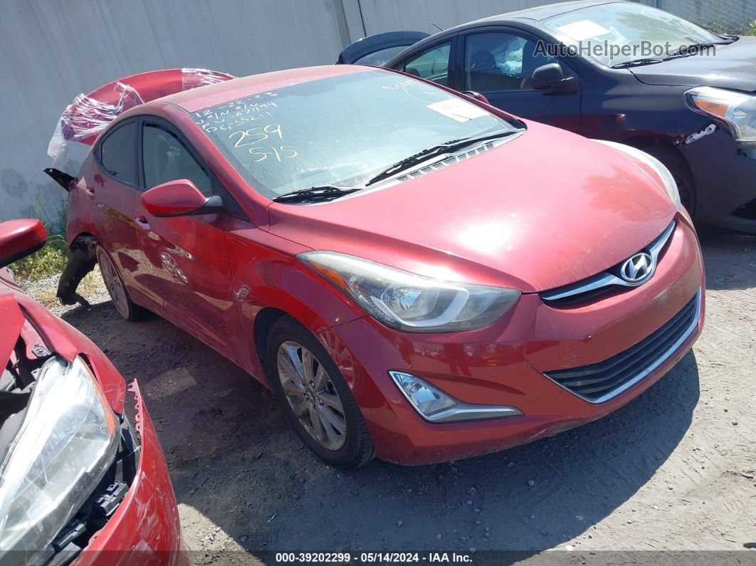 2016 Hyundai Elantra Se Red vin: 5NPDH4AE4GH671194