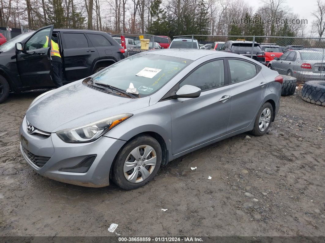 2016 Hyundai Elantra Se Gray vin: 5NPDH4AE4GH680655