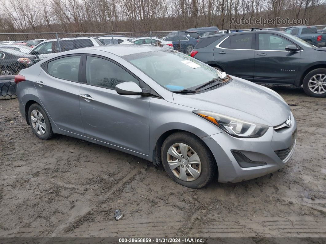 2016 Hyundai Elantra Se Gray vin: 5NPDH4AE4GH680655