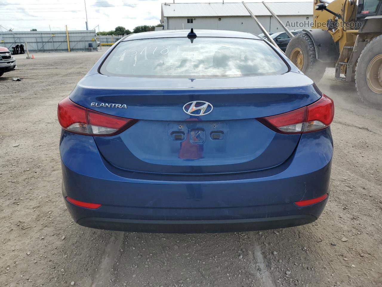 2016 Hyundai Elantra Se Blue vin: 5NPDH4AE4GH715565