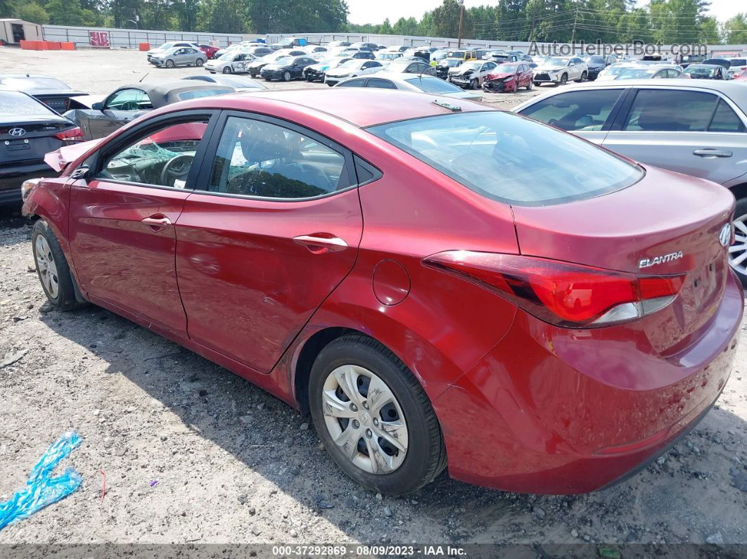 2016 Hyundai Elantra Se Red vin: 5NPDH4AE4GH733161