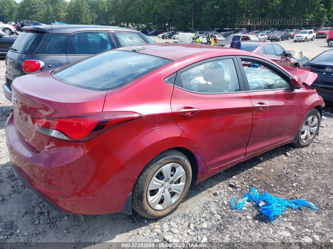 2016 Hyundai Elantra Se Red vin: 5NPDH4AE4GH733161