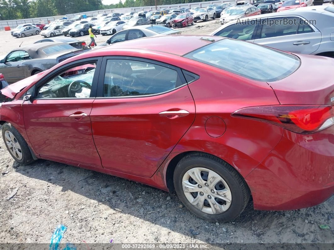 2016 Hyundai Elantra Se Красный vin: 5NPDH4AE4GH733161