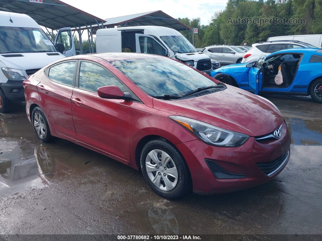 2016 Hyundai Elantra Se Red vin: 5NPDH4AE4GH733886