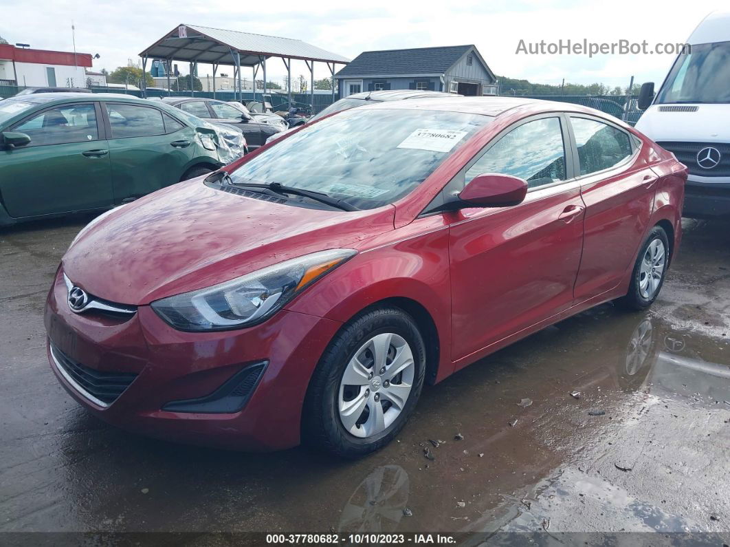 2016 Hyundai Elantra Se Red vin: 5NPDH4AE4GH733886