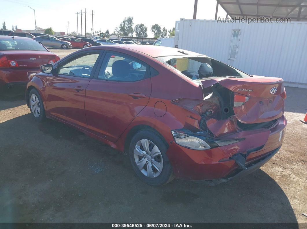 2016 Hyundai Elantra Se Red vin: 5NPDH4AE4GH734374